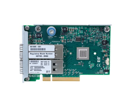 Контроллер HP 656090-001 Infiniband Fdr/en 10/40gb Dual Port 544flr-qsfp Pci-e X8 Adapter, фото 