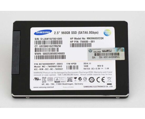 SSD диск для сервера Samsung SV843 960ГБ 2.5" SATA 6Gb/s MLC MZ7WD960HMHP-000H3, фото 