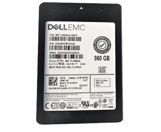 SSD диск для сервера Samsung PM883 960ГБ 2.5" SATA 6Gb/s TLC MZ7LH960HAJR0D3, фото 