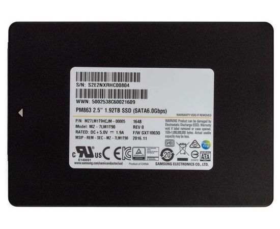 SSD диск для сервера Samsung PM863a 1.92ТБ 2.5" SATA 6Gb/s TLC MZ-7LM1T90, фото 