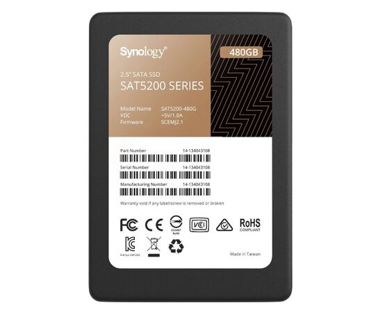 SSD диск для сервера Synology SAT5200 480ГБ 2.5" SATA 6Gb/s SAT5200-480G, фото 