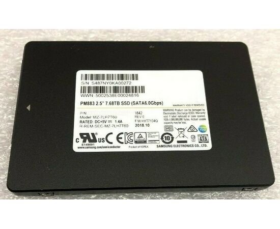SSD диск для сервера Samsung PM883 7.68ТБ 2.5" SATA 6Gb/s TLC MZ-7LH7T60, фото 