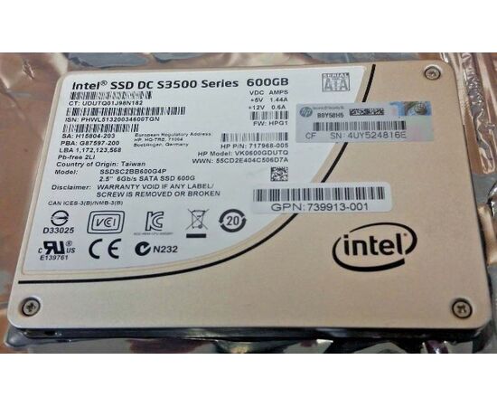 SSD диск для сервера Intel DC S3500 600ГБ 2.5" SATA 6Gb/s MLC SSDSC2BB600G4P, фото 