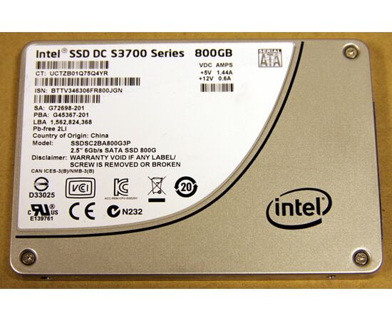 SSD диск для сервера Intel DC S3700 800ГБ 2.5" SATA 6Gb/s MLC SSDSC2BA800G3P, фото 