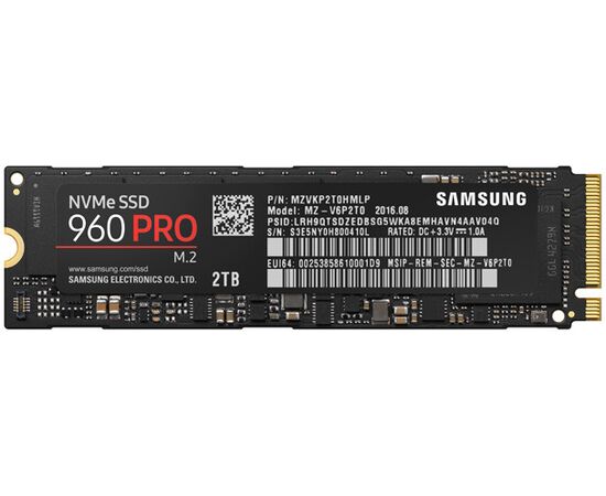 SSD диск SAMSUNG MZVKP2T0HMLP 2TB 960pro, Pci Express 3.0 X4 (NVMe), M.2, фото 