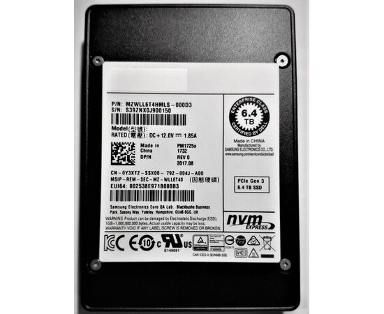 SSD диск для сервера Samsung PM1725a 6.4ТБ 2.5" U.2 NVMe PCIe 3.0 x4 TLC MZWLL6T4HMLS-000D3, фото 