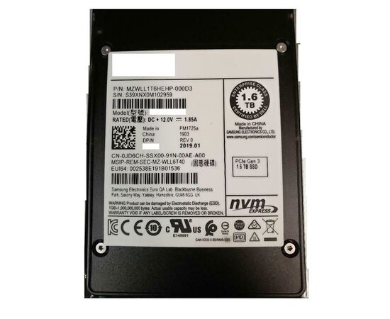 SSD диск для сервера Samsung PM1725a 1.6ТБ 2.5" U.2 NVMe PCIe 3.0 x4 TLC MZWLL1T6HEHP-000D3, фото 