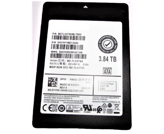 SSD диск для сервера Samsung PM883 3.84ТБ 2.5" SATA 6Gb/s TLC MZ7LH3T8HMLT0D3, фото 