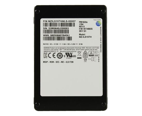 SSD диск для сервера Samsung PM1633a 15.36ТБ 2.5" SAS 12Gb/s TLC MZ-ILS15TH, фото 