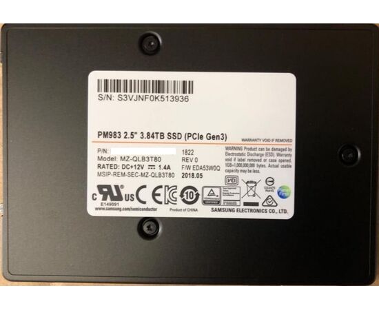 SSD диск для сервера Samsung PM983 3.84ТБ 2.5" U.2 NVMe PCIe 3.0 x4 TLC MZ-QLB3T80, фото 