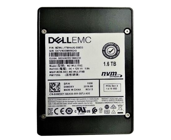 SSD диск для сервера Samsung PM1725b 1.6ТБ 2.5" U.2 NVMe PCIe 3.0 x4 TLC MZWLL1T6HAJQ-000D3, фото 