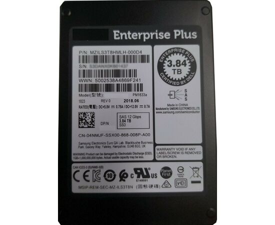 SSD диск для сервера Samsung PM1633a 3.84ТБ 2.5" SAS 12Gb/s TLC MZILS3T8HMLH-000D4, фото 