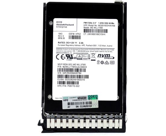 SSD диск для сервера Samsung PM1725b 1.6ТБ 2.5" U.2 NVMe PCIe 3.0 x4 TLC MZWLL1T6HAJQ-000H3, фото 