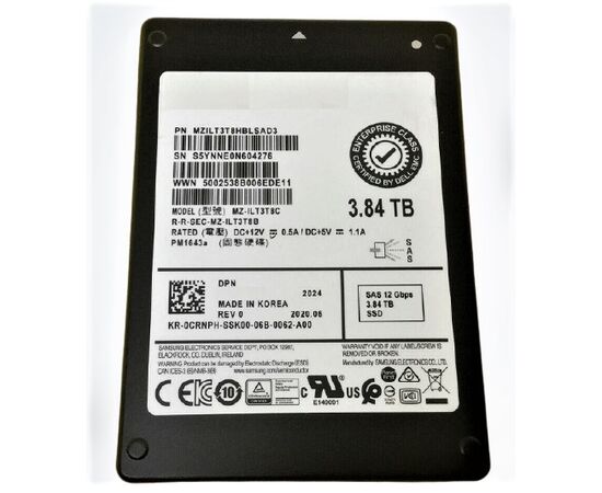 SSD диск для сервера Samsung PM1643a 3.84ТБ 2.5" SAS 12Gb/s TLC MZ-ILT3T8C, фото 