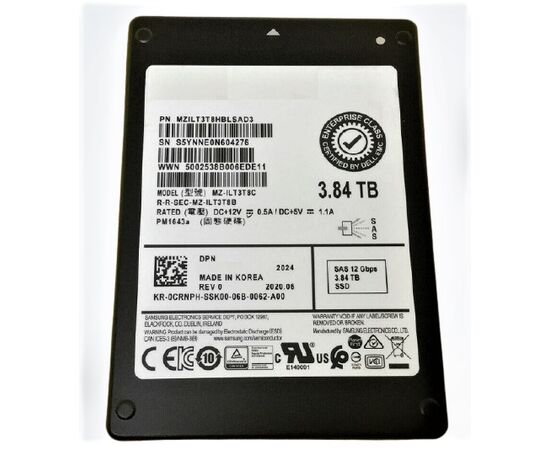 SSD диск для сервера Samsung PM1643a 3.84ТБ 2.5" SAS 12Gb/s TLC MZILT3T8HBLSAD3, фото 