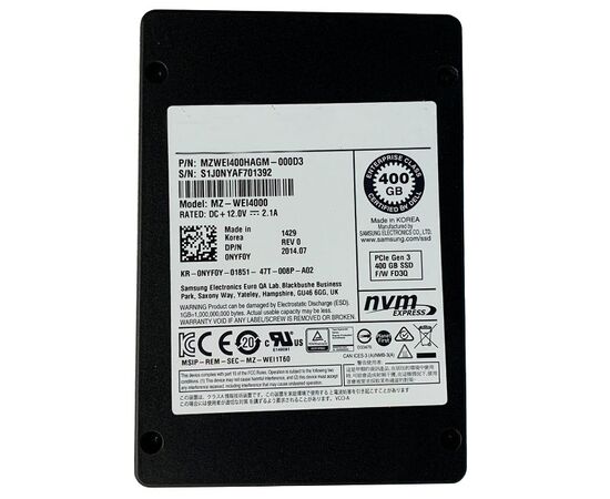 SSD диск для сервера Samsung XS1715 400ГБ 2.5" U.2 NVMe PCIe 3.0 x4 TLC MZWEI400HAGM-000D3, фото 