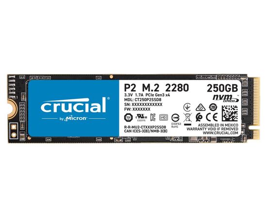 SSD диск CRUCIAL CT250P2SSD8 P2 250GB PCIe G3 1x4 / NVMe M.2, фото 