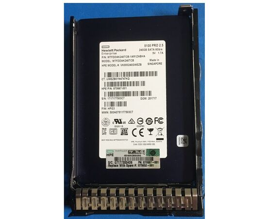 SSD диск для сервера HPE ProLiant Read Intensive 240ГБ 2.5" SATA 6Gb/s 870667-001, фото 