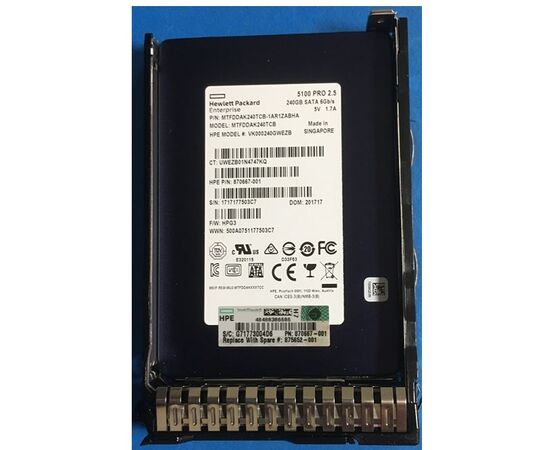 SSD диск для сервера HPE ProLiant Read Intensive 240ГБ 2.5" SATA 6Gb/s VK000240GWEZB, фото 