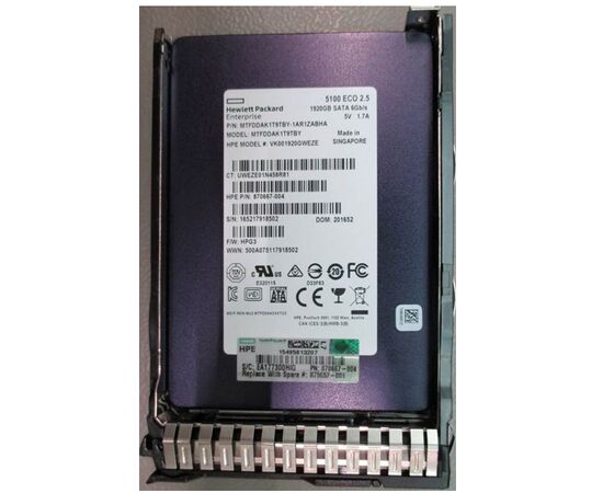 SSD диск для сервера HPE ProLiant Read Intensive 1.92ТБ 2.5" SATA 6Gb/s VK001920GWEZE, фото 