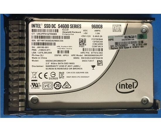SSD диск для сервера HPE ProLiant Mixed Use 960ГБ 2.5" SATA 6Gb/s MK000960GWJPP, фото 