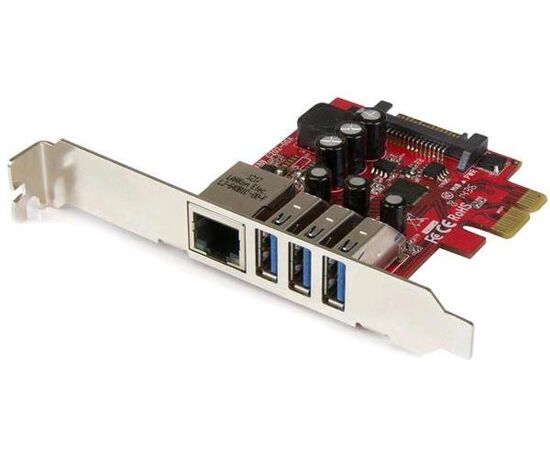 Сетевая карта STARTECH - 3 Port PCI Express Usb 3.0  + Gbe Ethernet, фото 