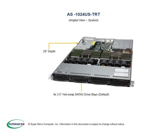 Серверная платформа 2U SuperMicro AS -1024US-TRT, фото , изображение 3