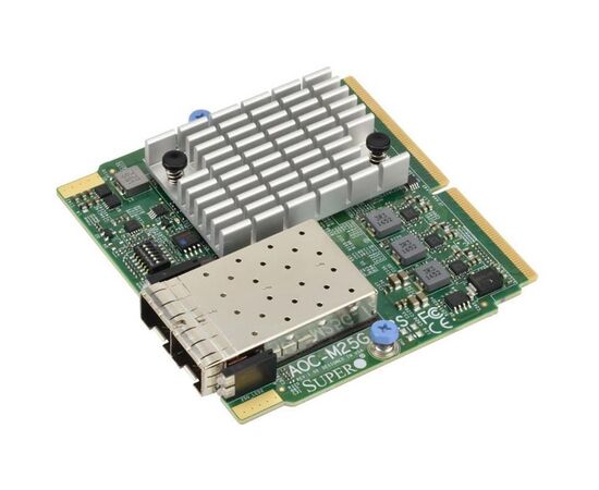 Сетевая карта Supermicro AOC-M25G-I2SM SIOM 2-Port 25Gb Ethernet Controller Card, фото 