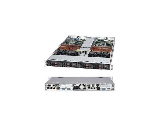 Supermicro CSE-809T-1200B серверный корпус 1U установка в стойку, фото 