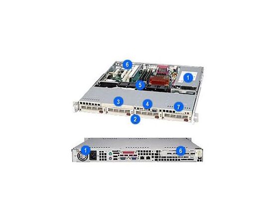 Supermicro CSE-813MT-300C 1U установка в стойку, фото 