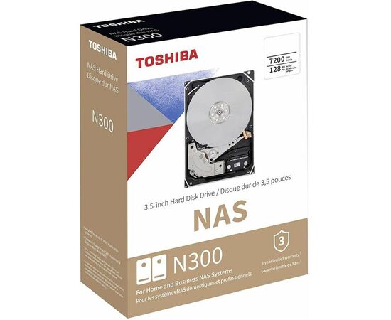 Диск HDD Toshiba N300 SATA III (6Gb/s) 3.5" 6TB, HDWG160EZSTA, фото 