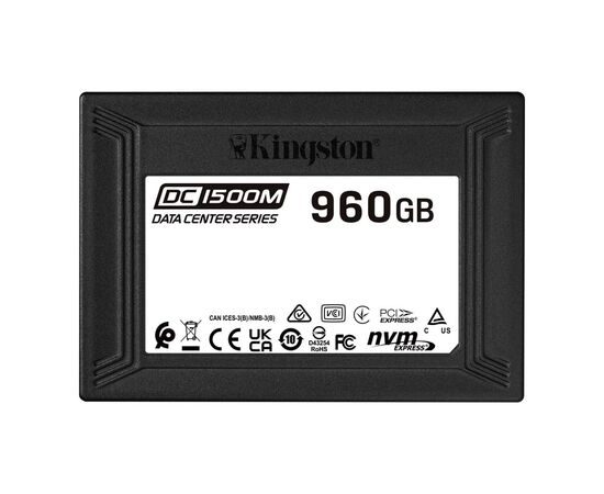 SSD диск для сервера Kingston DC1500M 960ГБ 2.5" U.2 NVMe PCIe 3.0 x4 TLC SEDC1500M/960G, фото 
