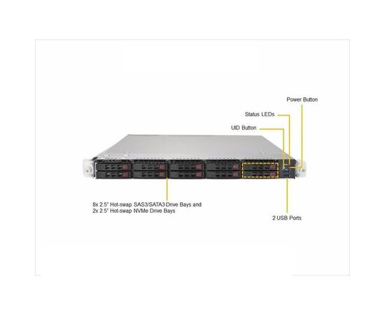 Серверная платформа Supermicro SYS-1029UX-LL2-C16, фото 