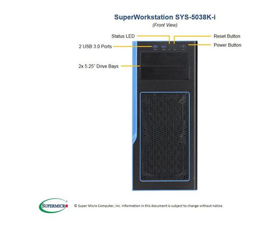 Серверная платформа Supermicro SYS-5038K-I, фото 