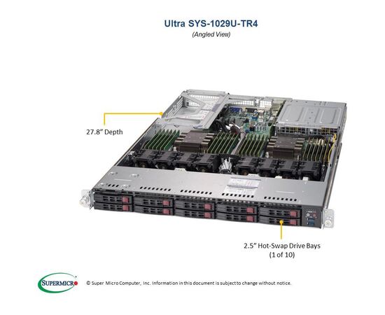 Серверная платформа Supermicro SYS-1029U-TR4, фото 
