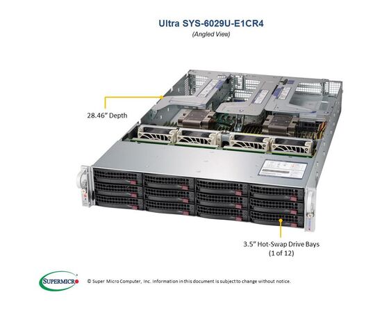 Серверная платформа Supermicro SYS-6029U-E1CR4, фото 