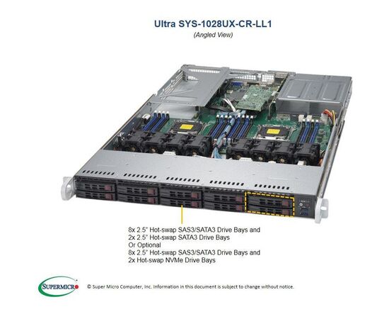 Серверная платформа Supermicro SYS-1028UX-CR-LL1, фото 