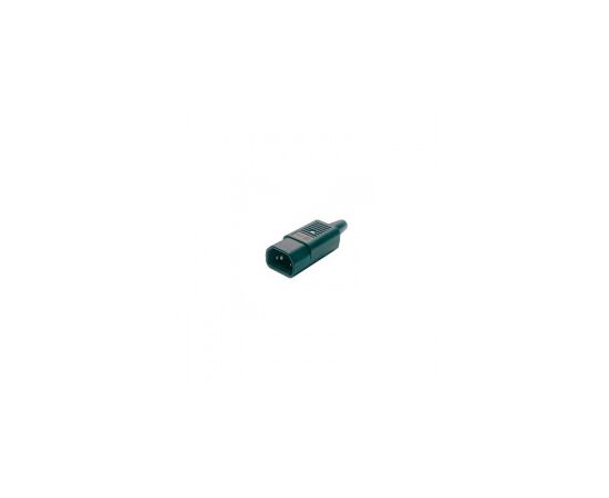 Hyperline CON-IEC320C14 Разъем IEC 60320 C14 220В 10A на кабель (плоские выступающие штыревые контакты в пластиковом обрамлении), фото 