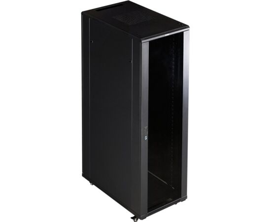 Шкаф серверный LANMASTER Business TWT-CBB-18U-6x8-G1, 18U, 600x800, передняя дверь стекло, задняя дверь распашная металл, черный, фото 