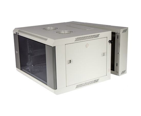 Шкаф настенный LANMASTER Pro TWT-CBW3G-22U-6x6-GY, 3-секционный, 22U 600x600, стеклянная дверь, фото 