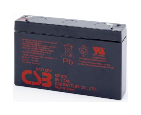 Аккумуляторная батарея для ИБП CSB GP672 6V 7Ah, фото 