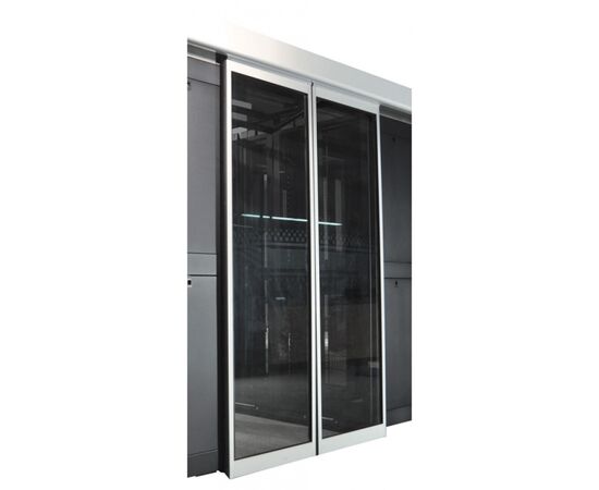 Автоматическая раздвижная дверь LANMASTER DCS LAN-DC-SDRAL-48Ux12 48U, 1200 мм стекло, key-card замок, фото 