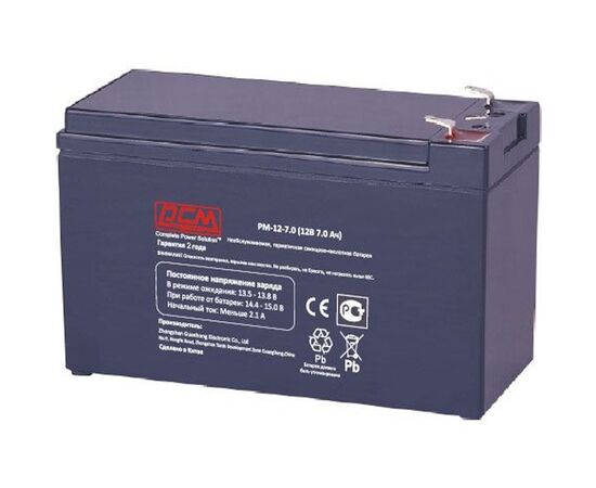 Аккумуляторная батарея для ИБП Powercom PM-12-7.0 12В 7.0Ач, фото 
