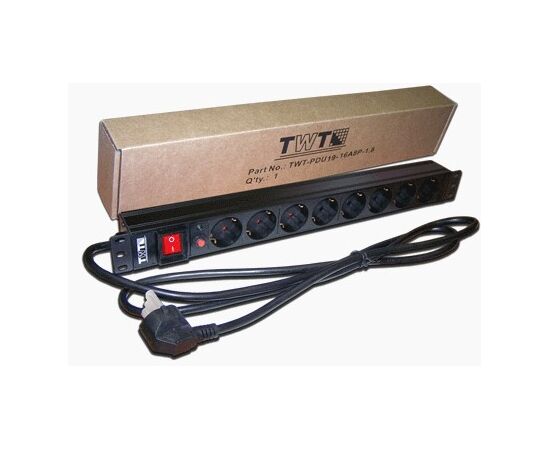 Блок розеток LANMASTER TWT-PDU-10A8C3L-3.0 8 шт, 1U, 19", 3 м, фото 