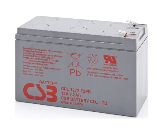 Аккумуляторная батарея для ИБП CSB GPL1272, 12V 7Ah F2 (GPL1272), фото 