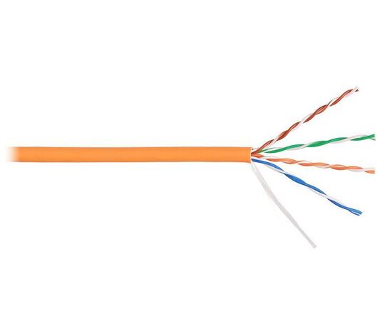 Кабель LANMASTER патч-кордовый UTP, 4x2, кат 5E, 350Mhz, LSZH, оранжевый, 305 м, фото 
