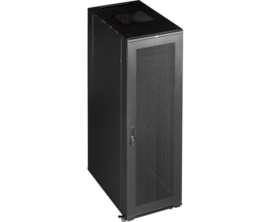 Шкаф серверный LANMASTER Business TWT-CBB-42U-6x12-P1, 42U, 600x1200, передняя дверь перфорированная, задняя дверь распашная перфорированная, черный, фото 