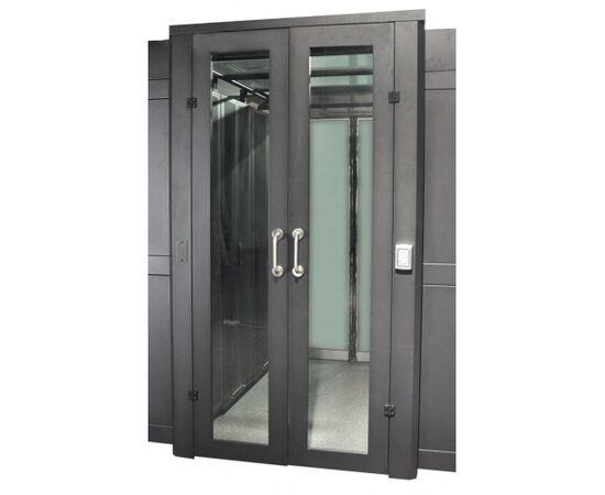 Распашная дверь для шкафов LANMASTER DCS 42U, стекло, key-card замок LAN-DC-HDRML-42Ux12, фото 