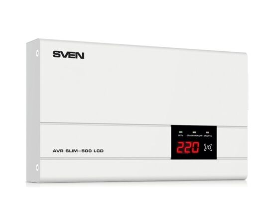 Стабилизатор напряжения SVEN AVR SLIM -500 LCD, фото 