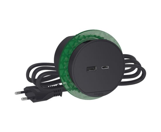 Блок розеточный SCHNEIDER ELECTRIC UNICA SYSTEM+ USB тип (А+С) АНТРАЦИТ, фото 